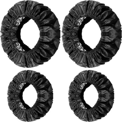 Allecto Plus - Beschermhoezen voor babyfietswielen - 4 stuks - Waterdicht en stofdicht - Zwart - Oxford-stof - Kinderwagenaccessoires - Vuilafstotend - Rolstoelbescherming