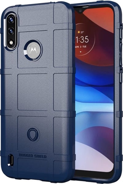 Coverup Hoesje - Geschikt voor Motorola Moto E7i Power / E7 Power Hoesje - Coverup Rugged Shield TPU Back Cover - Blauw
