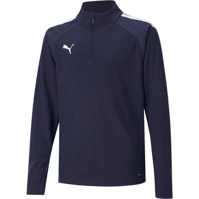Puma TeamLIGA fleecejack met kwartrits voor kinderen (Marine)