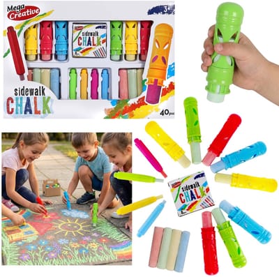 Stokjeskrijt voor kinderen, kleurrijk krijt dat geen vlekken achterlaat, set met accessoires