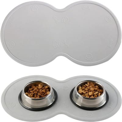 Famanu – Siliconen voermat voor katten en honden, waterdicht en antislip, 48 x 27 cm, gemakkelijk te reinigen