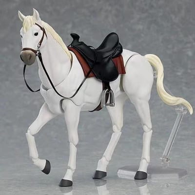 Figma 490 Cheval Marron Blanc Noir Jaune Articulé Posable Modèle Cheval Jouet Modèle Diorama Affichage Scène Collection Cadeau Collectionneur gray