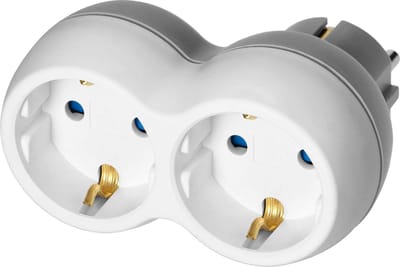 Orno Doorvoerstekker - 2 stopcontacten - Splitter met max 3680 Watt - Wit