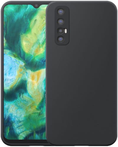 Geschikt voor Oppo Find X2 Neo Telefoonhoesje Zwart Flexibel Siliconen TPU hoesje - Flexible Back Cover Case Siliconen TPU - Zwart - Smartphonica geschikt voor Oppo Find X2 Neo