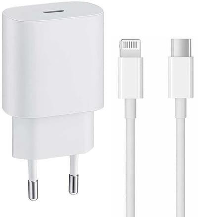 USB C Adapter 25W Oplader met USB C naar Geschikt voor: USB Lightning Oplaadkabel - 1M kabel Geschikt voor Apple iPhone 14/13/12/10/9/8/7/6 Pro/Plus/Mini/Pro Max / X / XR / XS & iPad