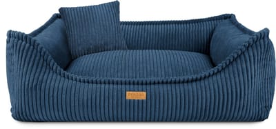 Denzoo Hondenmand Milano | Hondenbed | Hondensofa | Waterafstotend | Afneembare hoes | Orthopedisch Traagschuim | Navy Blue | M (L80xB60xH23cm)