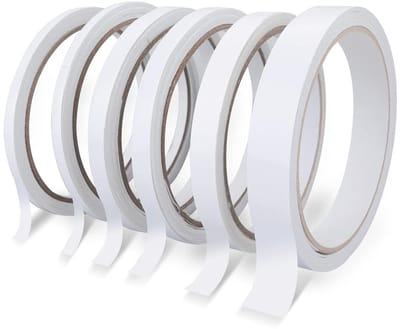 6 Rollen Dubbelzijdige Tape voor Knutselen, Diverse Maten voor Scrapbooking en Kaarten Maken, Hechtband voor Creatieve Projecten (5mm/8mm/10mm/15mm)