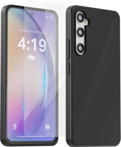 Hoesje geschikt voor Samsung A54 Zwart - 2x screenprotector - beschermglas screen protector- Anti Shock case
