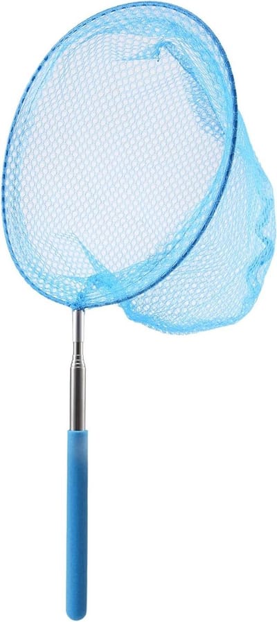 Telescopisch Net - Vangnet Insecten - Buiten Vissen - Roestvrij Staal - 85 cm - Blauw
