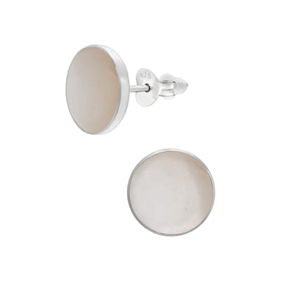 WeLoveSilver - zilveren oorstekers - parelmoer steen - 8 mm