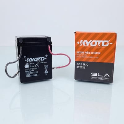 Batterie SLA Kyoto pour Moto Honda 125 CG 1985 à 1997 YB2.5L-C / 12V 2.5Ah Neuf