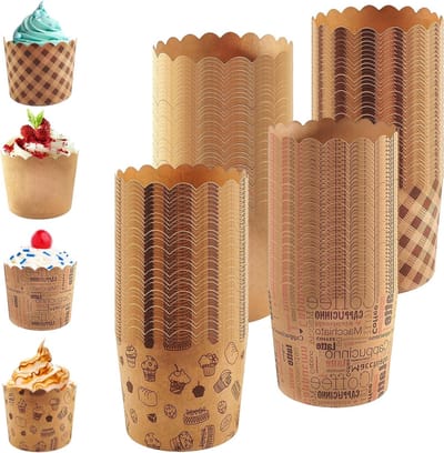 200 Stuks Mini Muffin Bakvormpjes van Kraftpapier, Ideaal voor Cupcakes, Feestjes en Bakken