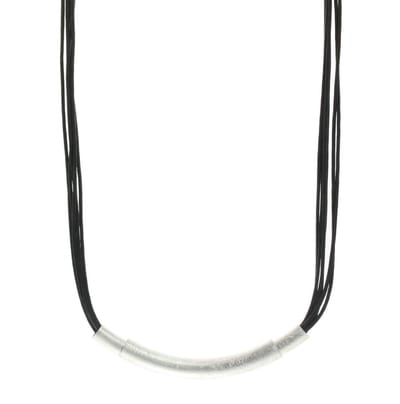 Behave - Design ketting - Zwart met zilverkleurige buis - Minimal look
