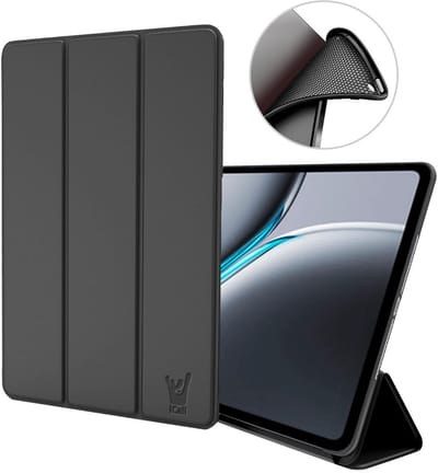 Hoes geschikt voor Oppo Pad 3 Pro / OnePlus Pad 2 / OnePus Pad Pro 12.1 – Smart Cover met Tri-Fold Stand – Schokbestendig – Auto Wake/Sleep – TPU Backcase – Zwart