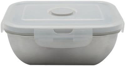 Lunchbox roestvrij staal 400 ml magnetronbestendig met deksel Fackelmann