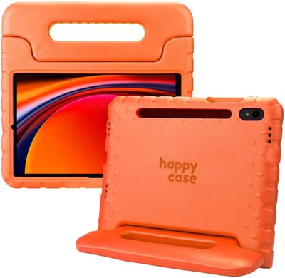HappyCase Kinder Tablethoes Geschikt voor Samsung Galaxy Tab S9 | Kindvriendelijke Hoes | Beschemhoes | Kinderhoes | met Handvat en Standaard | Oranje