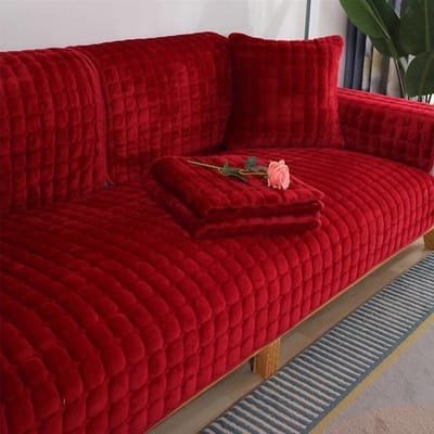 Eenpersoons bankhoes/kussen, wasbaar, met antislipstructuur aan de onderkant, comfortabel en zacht, 70*150 cm, Rood.