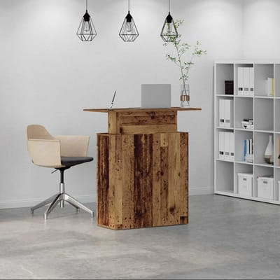 vidaXL - Receptiebalie - 100x40x104 - cm - bewerkt - hout - oud - houtkleurig
