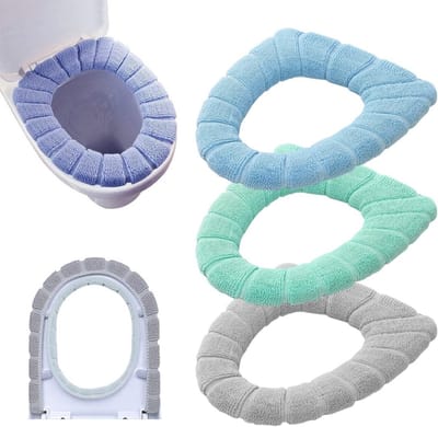 3 Stuks Zachte Warme Wasbare Toiletbril Hoezen - Rekbaar en Comfortabel