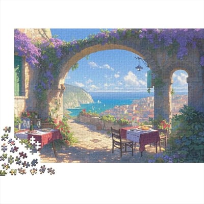 Kustgezicht Puzzel - Legpuzzel Volwassenen - Ontspanning Thuis - Gerecycled Materiaal - 1000 Stukjes - Multi