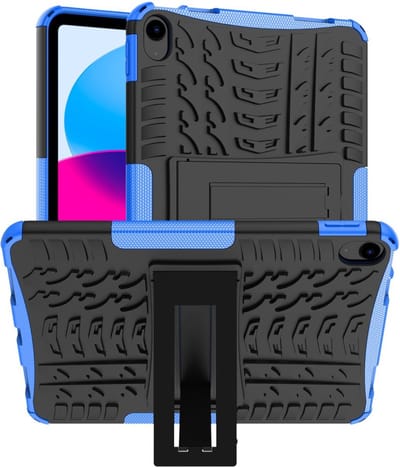 Peachy Shockproof Kickstand anti-slip hoes met standaard geschikt voor iPad 10e gen 10.9 inch 2022 - blauw
