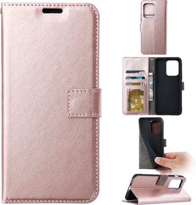 Portemonnee Book Case Hoesje Geschikt voor: Apple iPhone 16 - Rosegoud