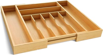 Bestek Lade Organizer - Bestekbak Uitschuifbaar - Keuken Organiseren - Verstelbare Compartimenten - Meerdere Vakken - Wit