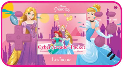Disney prinses Draagbare spelconsole Cyber Arcade® Pocket - kleuren LCD-scherm 1.8'' 150 spelletjes waarvan 10 exclusieve Disney prinses games