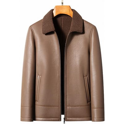 Herenjas Leren Jas Bont Geïntegreerd Warm Kort Casual Leer Revers Winter Verdikking Vrijetijdsjas XXXXXL