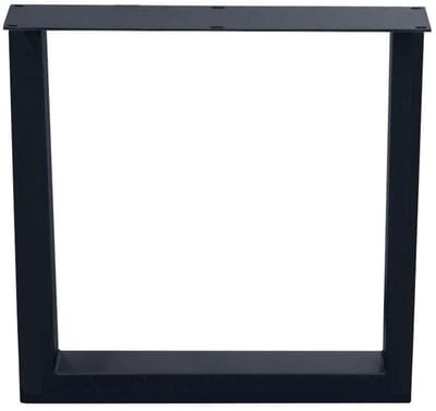 Stalen U tafelpoot zwart 75 bij 10 cm en hoogte 72 cm (5 x 10 cm) - Set van 2 stuks