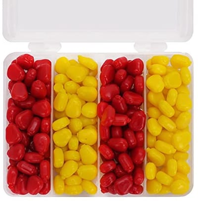 Dailygoods- Nep Maïs 200 Stuks - Zachte Aas - Simulatie Aas - Drijvende Aas - Milieuvriendelijk PVC - Realistische Uiterlijk - Vissenaas