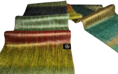 Alpaca D'Luxe Sjaal - Sustainable - Groen - Hypoallergeen - Goud - Scarf - Mint - Handgemaakt met alpacawol - Luxe cadeau - Zacht en van Kwaliteit - Multicolor - Shawls - Duurzaam - Sjaals Dames - Sjaals Heren - Comfortabel - Hoogwaardige kwaliteit