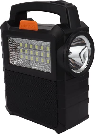 Zonnegenerator Draagbaar - Krachtcentrale Outdoor - Buitenavonturen Noodstroom - Ingebouwde LED Verlichting - 30x18x10 cm - Zwart