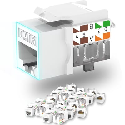 Keystone Jack - RJ45 Connectoren - Netwerk Installatie - 90 Graden Hoek - Slank Ontwerp - Wit