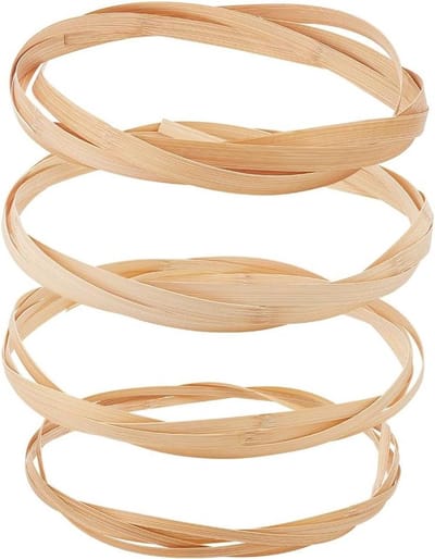 Bamboe Strips - Vlechtmateriaal Rieten - Doe-het-zelf Weven - Natuurlijk Materiaal Glad - 4 Rollen 3m - Mocassin