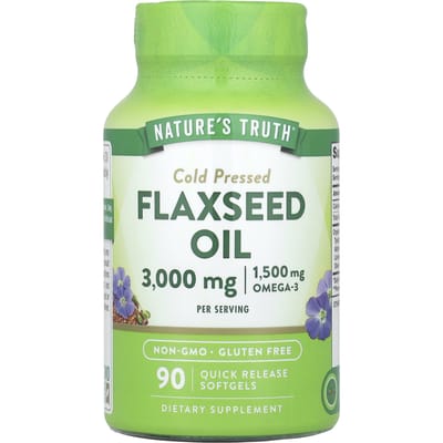 Nature'S Truth, Lijnzaadolie, Koudgeperst, 3.000Mg, 90 Sneloplosbare Softgels (1.000 mg per softgel)