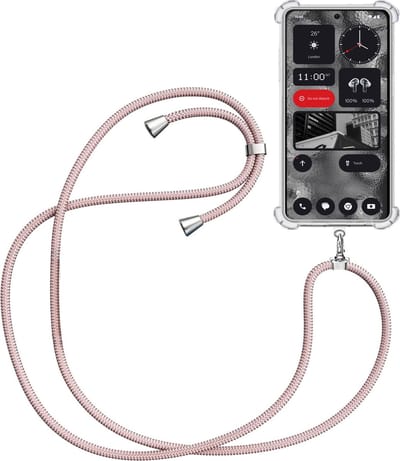 Telefoonkoord + Hoesje Geschikt voor Nothing Phone 2 - Lengte Verstelbaar - Telefoonketting - Shock Proof Case - Rose