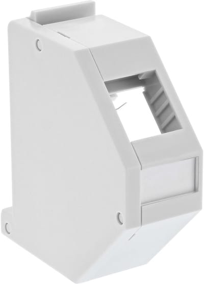 DIN-Rail houder voor 1 Keystone module met aarde en DIN-Rail afsluitcover / grijs