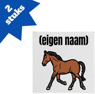 Akyol - rennend paard met eigen naam brillendoekjes - Paarden - paarden liefhebbers - iemand die houdt van paarden - verjaardag - cadeau - kado - 17,8 bij 17,8 cm - 2 stuks