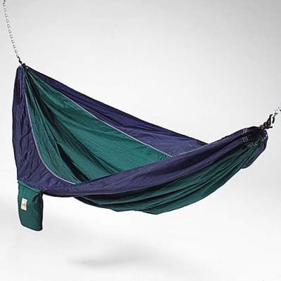Dubbele Hangmat - Kampeerhangmat - Outdoor Ontspanning - Lichtgewicht Nylon - 325 x 66 cm - Blauw Groen