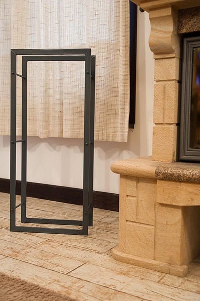 Houten Standaard voor Haardhout - Houthoudrek 100 cm Grijs