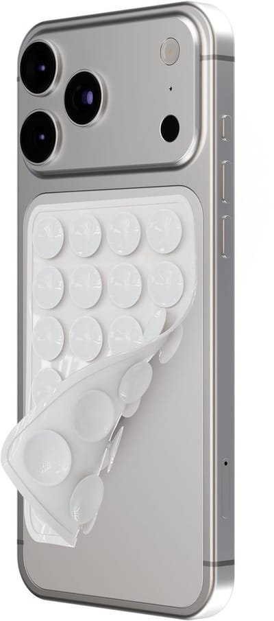 Casimoda® - Zuignap voor Telefoon - Universele telefoon patch - Wit - Zuignap Hoesje - Plakt Op Alle Gladde Oppervlaktes