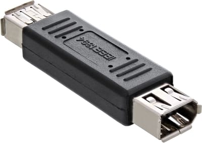 FireWire 400 koppelstuk met 6-pins (v) - 6-pins (v) connectoren / zwart