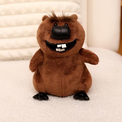 Poupée en peluche castor simulé Kawaii Castor réaliste en peluche Oreiller en peluche mignon Jouet Décoration de canapé de chambre Cadeaux d'anniversaire de Noël pour enfants 28cm marron castor