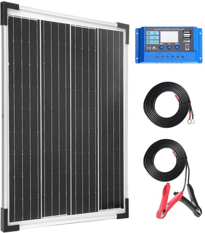 DailySupplies® Zonnepanelen Compleet Pakket - Zonnepaneel met Stekker - Plat Dak - 20W - Zwart