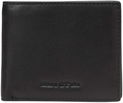 Marc O'Polo Leren portemonnee Tom Combi Wallet Black zwart