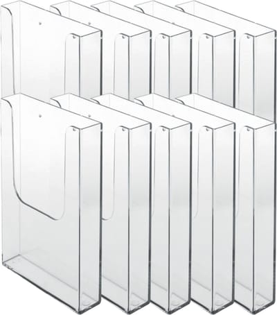 10 Pack Folderhouder voor aan de wand A4 formaat staand| folderrek | brochurehouder | folderdisplay | folderbak hangend| A4