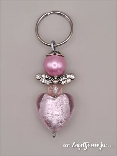Geluksengel - Engel - Kralen - Sleutelhanger Geluksengeltje - Beschermengel - Klein Cadeautje - Engel tashanger - Love Engel