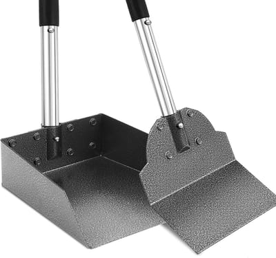 Pooper Scooper voor Grote Honden - Metalen Tray en Spade Set met Verstelbare Lange Handgreep