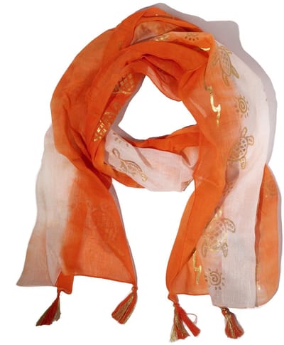 Nomad Sari Zomersjaal met Schildpadprint - Koraal (180x50cm)